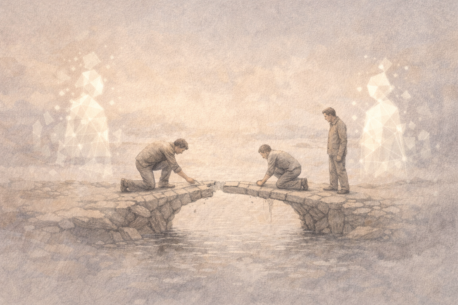 Bridge repair process showing care and patience